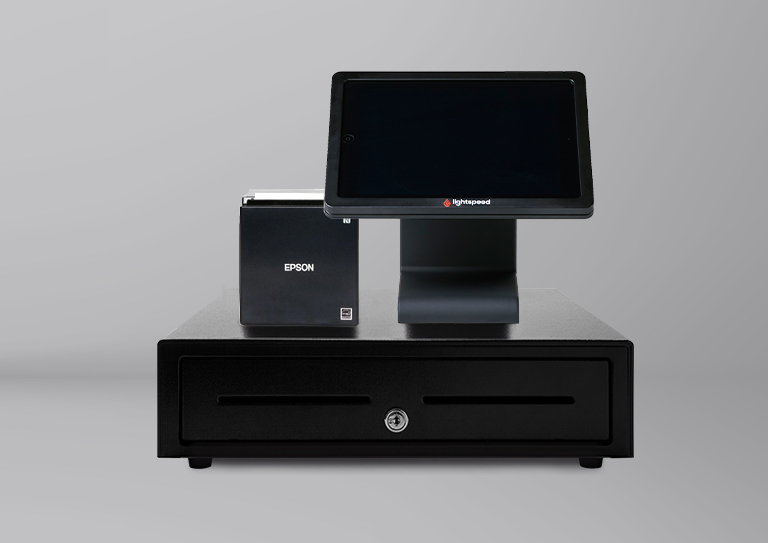 Kassenschublade mit iPad und Quittungsdrucker